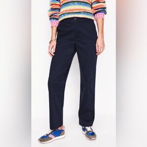 BODEN Women’s Navy Chino Straight Leg High- Rise Stretch Pants Size US 12 R